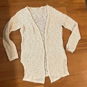 Free People Cozy Cream Open-Front loose knit cardigan Sweater